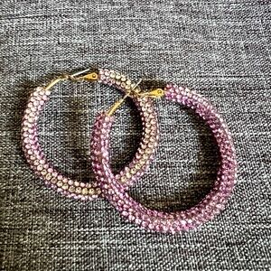 Purple and silver Rhinestone earrings